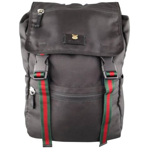 gucci backpack black with stripe